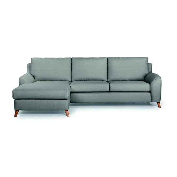 "Scandic Lewis" pilka sofa su kairiuoju šezlongu