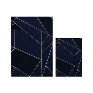 2 juodų vonios kilimėlių rinkinys Mila Home Geometric