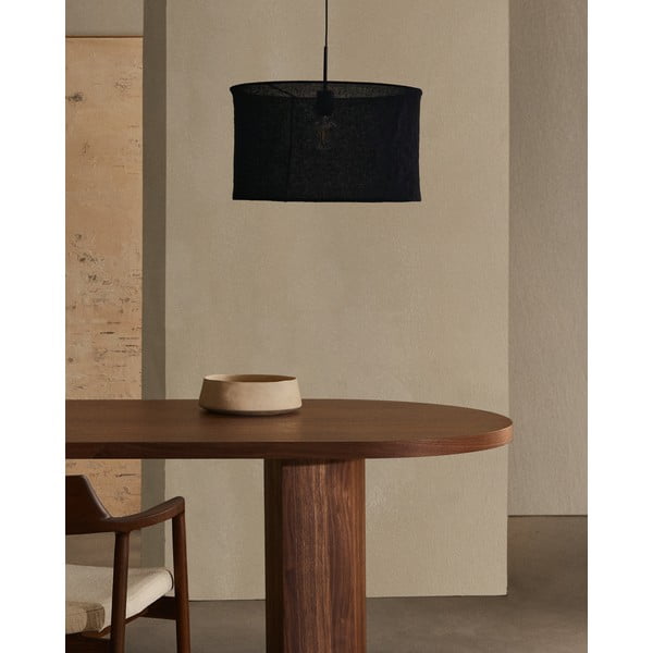 Apvalios formos valgomojo stalas su riešutmedžio dekoro stalviršiu 100x240 cm Nealy – Kave Home-image-1