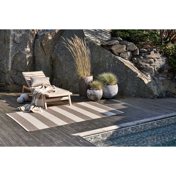 Smėlio spalvos/kreminės spalvos lauko kilimas 70x300 cm Bob Mud Vanilla – Pappelina-image-3