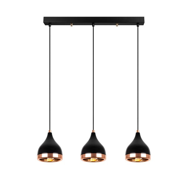 Kabantis šviestuvas juodos spalvos/vario spalvos su metaliniu gaubtu Yildo – Opviq lights