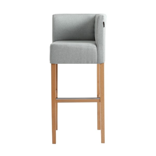 Šviesiai mėlyna baro kėdė su natūraliomis kojomis Individualizuota forma Wilton