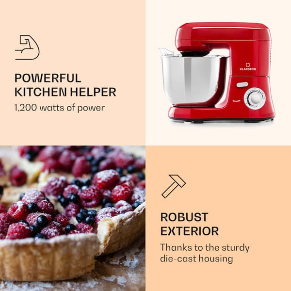 Raudonas virtuvės kombainas Klarstein Bella Robusta-image-1