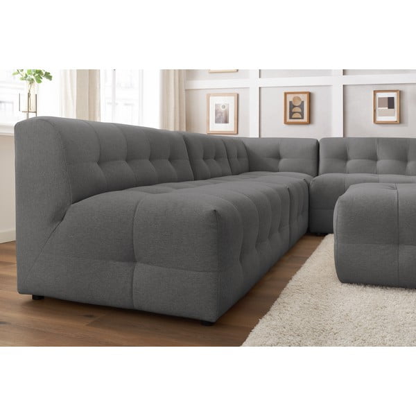 Tamsiai pilka kampinė sofa (dešinysis kampas) Kleber - Bobochic Paris-image-1