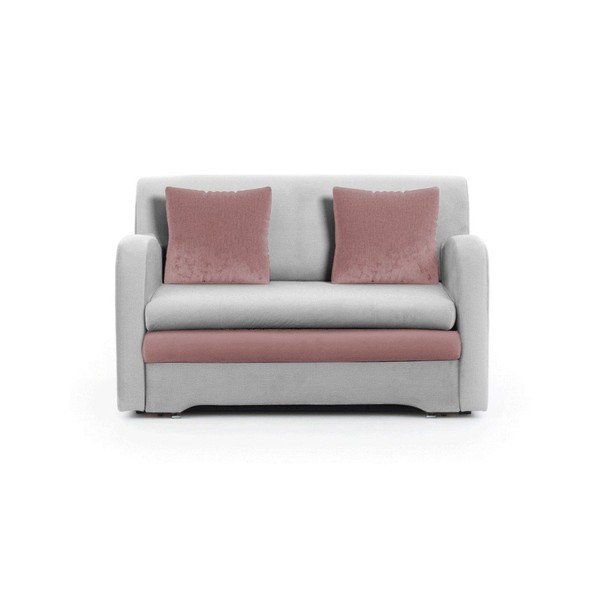 Rožinės spalvos/šviesiai pilkos spalvos iš velveto sulankstoma sofa 130 cm Ario – ELTAP