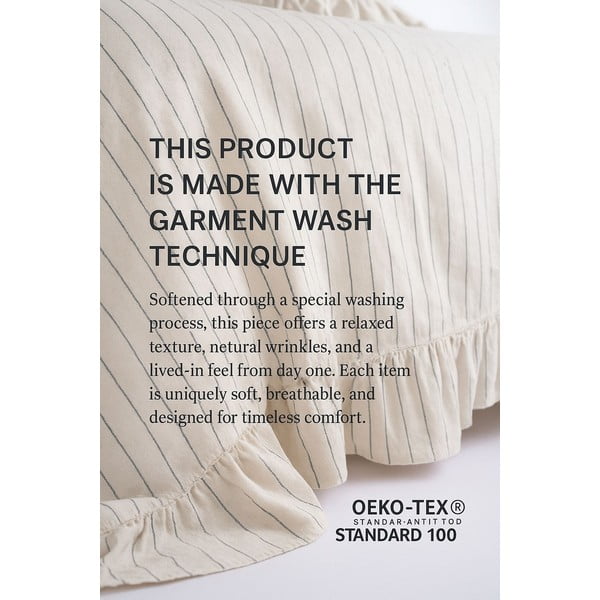 Smėlio spalvos iš ranforce medvilnės dvigulė/itin ilga patalynė 240x220 cm Amalia Striped – Mila Home Luxury-image-4