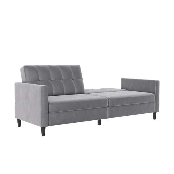 Iš velveto sofa šviesiai pilkos spalvos 203 cm Hartford – Støraa-image-4