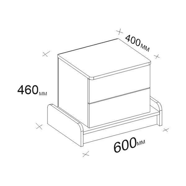 Naktinis staliukas baltos spalvos Marina – Kalune Design-image-3