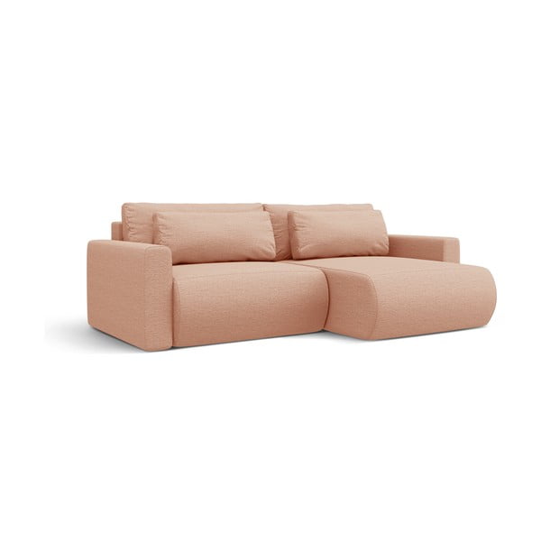 Rožinės spalvos sulankstoma/su sandėliavimo vieta kampinė sofa Belfast – Cosmopolitan Design-image-1