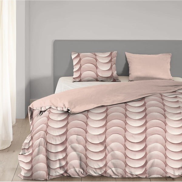 Rausva medvilninė viengulė patalynė "Good Morning Emerged", 135 x 200 cm-image-1