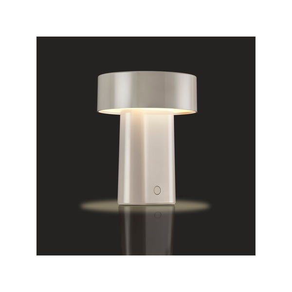 Pilkai smėlinės spalvos iš plastiko stalinis šviestuvas LED (aukštis 18 cm) Oblong – Zone-image-2