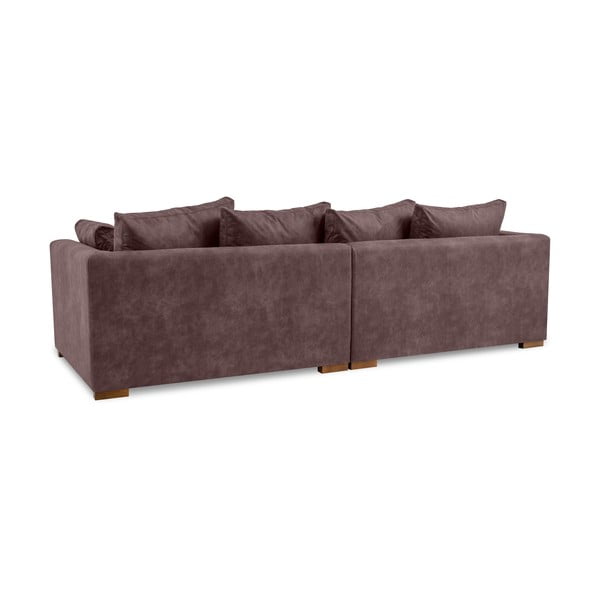 Iš dirbtinės odos sofa tamsiai rudos spalvos 266 cm Hamburg – Scandic-image-3
