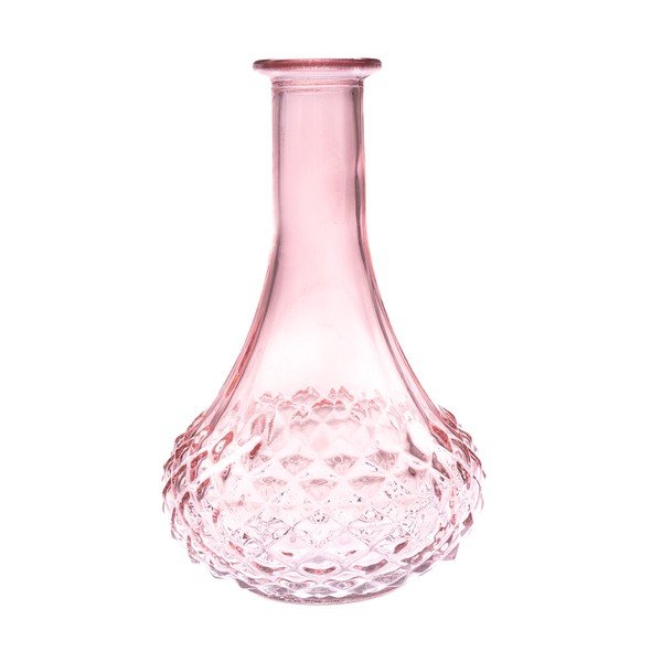 Rožinės spalvos iš stiklo  vaza (aukštis 21 cm) – Dakls