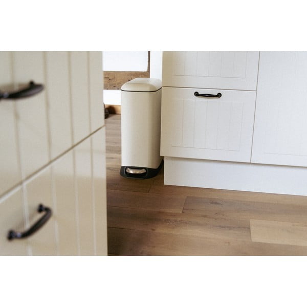 Kreminės spalvos iš plieno šiukšliadėžė su pedalu 12 l Design – Wenko-image-1