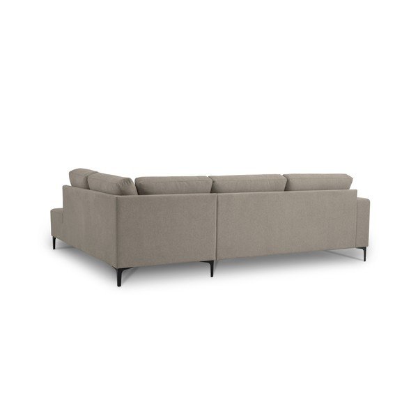 Šviesiai rudos spalvos kampinė sofa iš šenilinio audinio (su dešiniuoju kampu/„L“ formos) Fabian – Scandic-image-3