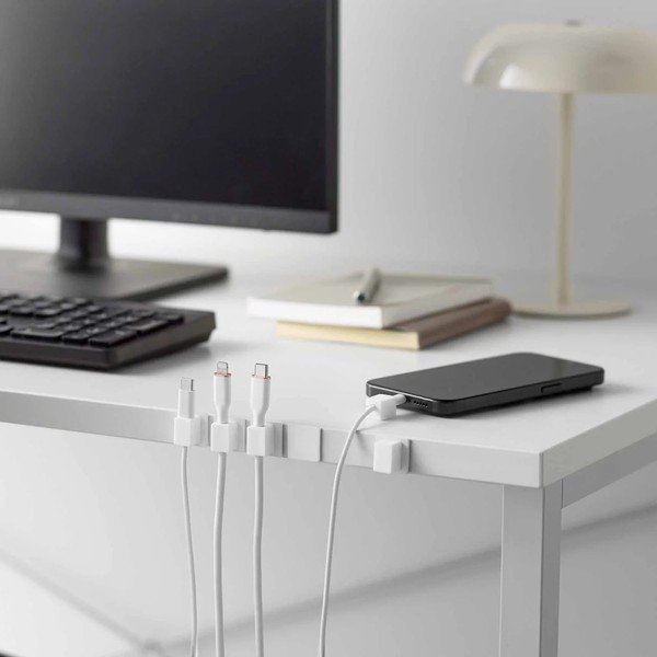 Baltos spalvos iš metalo biuro organizatoriai 5 vnt. laidams Smart – YAMAZAKI-image-1