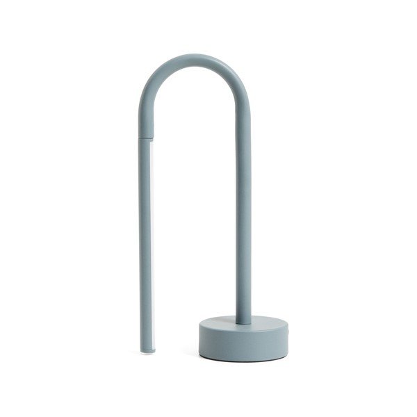Šviesiai mėlynos spalvos iš metalo stalinis šviestuvas LED (aukštis 30 cm) Bow – Kave Home