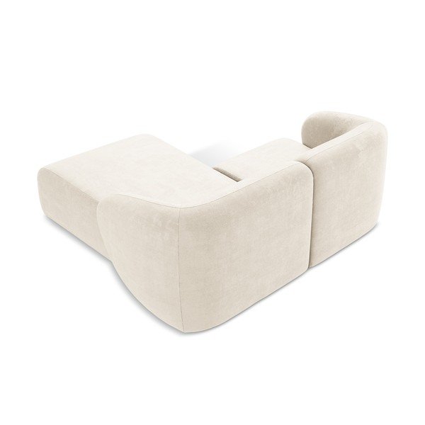 Smėlio spalvos kampinė sofa iš šenilinio audinio (su dešiniuoju kampu/su gultu) Lani – Makamii-image-3