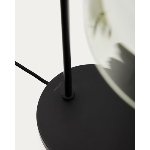 Žalios spalvos/tamsios natūralios spalvos stalinis šviestuvas (aukštis 55 cm) su stiklo gaubtu Silex – Kave Home-image-3