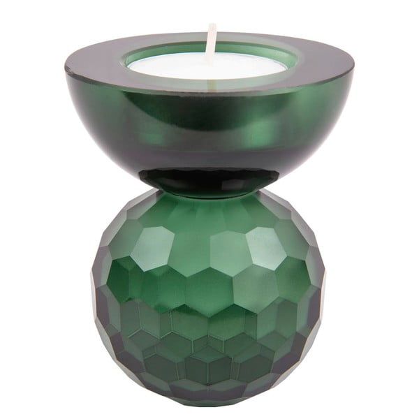 Žalia stiklinė žvakidė Crystal Art - PT LIVING