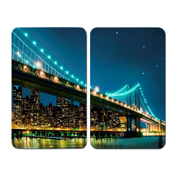 2 stiklinių dangčių rinkinys "Wenko Brooklyn Bridge" viryklei, 52 x 30 cm