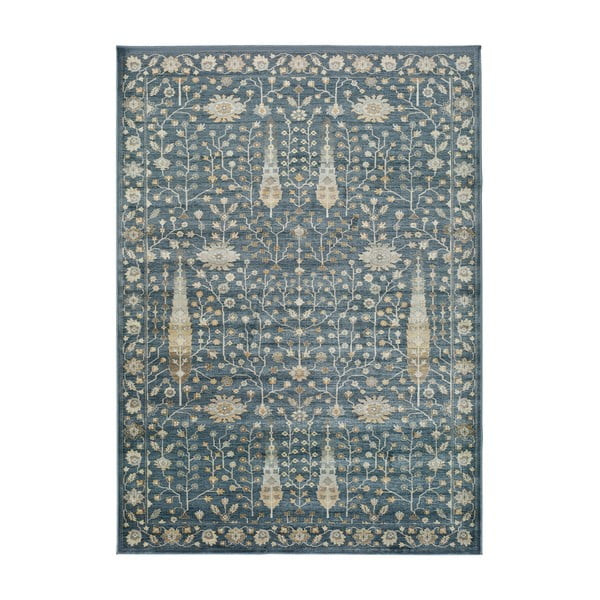 Mėlynas viskozės kilimas Universal Vintage Flowers, 120 x 170 cm