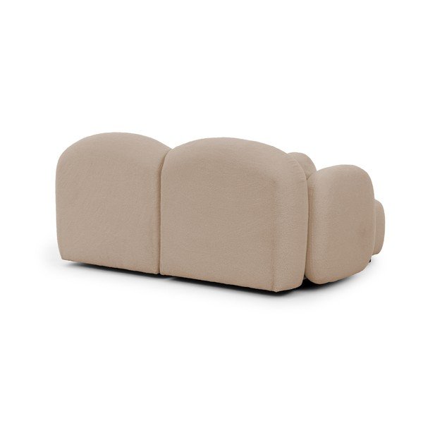 Šviesiai rudos spalvos kampinė sofa iš boucle (su kairiuoju kampu/su gultu) Orbit – Ropez-image-3
