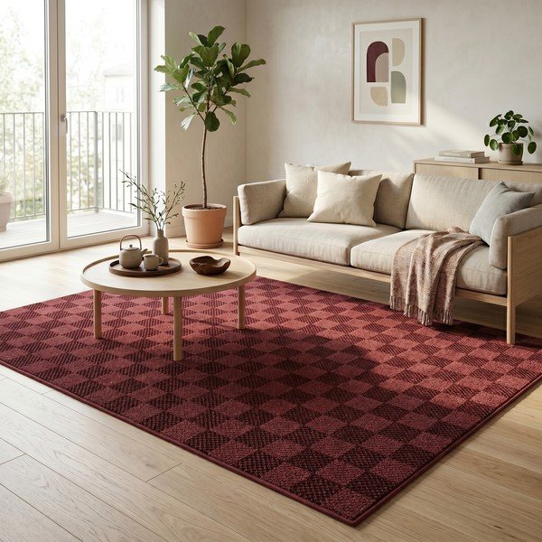 Bordo spalvos kilimas 160x230 cm Mosaic – ESTE-image-2