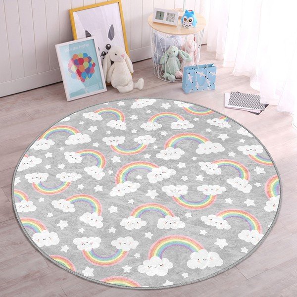 Vaikiškas kilimas pilkos spalvos ø 120 cm Comfort – Mila Home-image-4