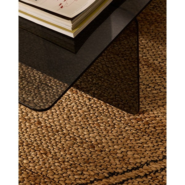 Pilkos spalvos iš stiklo kavos staliukas 60x120 cm Zaren – Kave Home-image-2