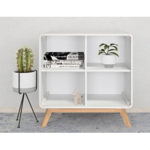 Knygų spinta  baltos spalvos 75x75 cm Caitlin – Støraa-image-1