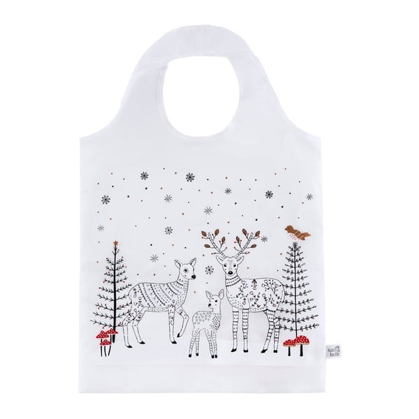 Baltas pirkinių maišelis su kalėdiniu motyvu "Sass & Belle Winter Forest