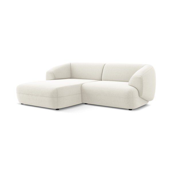 Baltos spalvos iš velveto kampinė sofa (su kairiuoju kampu) Moana – Makamii-image-2