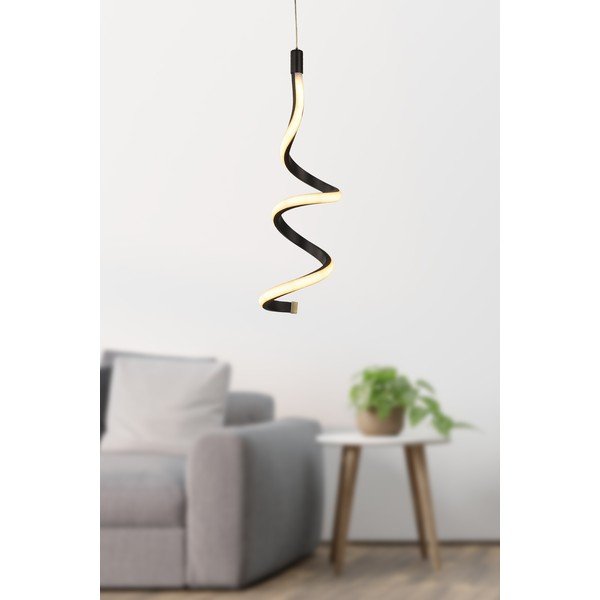 Juodos spalvos iš metalo kabantis šviestuvas LED ø 12 cm Hilton – Squid Lighting-image-1