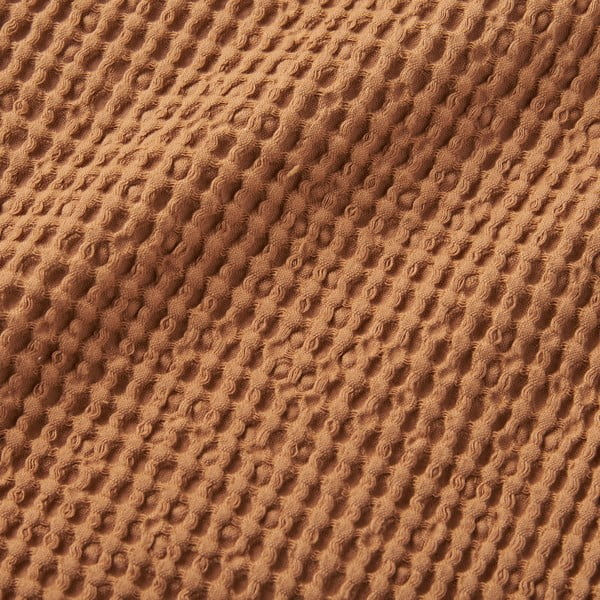 Rudos spalvos iš medvilnės antklodė ir pledas 150x200 cm Jaipur Chunky Waffle – Pineapple Elephant-image-3