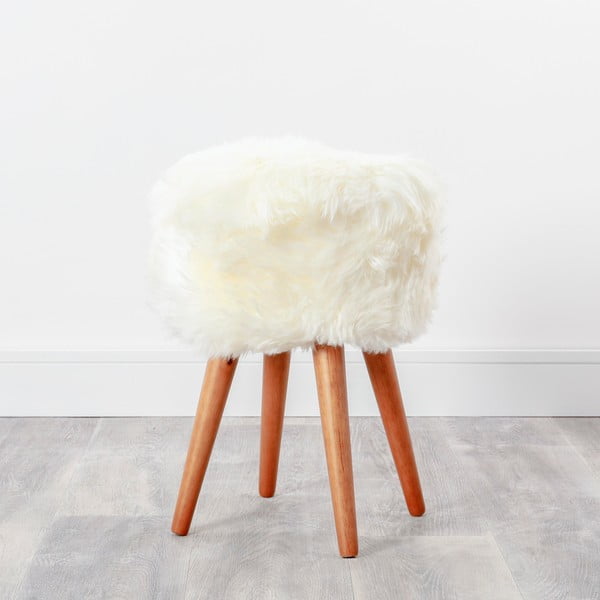 Kėdė su balta avikailio sėdyne Native Natural, ⌀ 30 cm-image-2