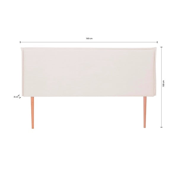 Smėlio spalvos minkštas lovos galvūgalis 160x100 cm Edmond - Really Nice Things-image-4