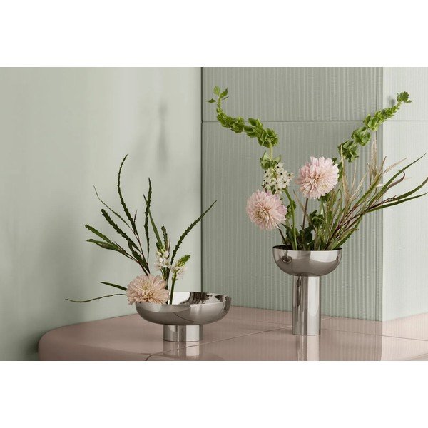 Sidabrinės spalvos iš nerūdijančio plieno vaza (aukštis 21 cm) Miyabi – Blomus-image-1