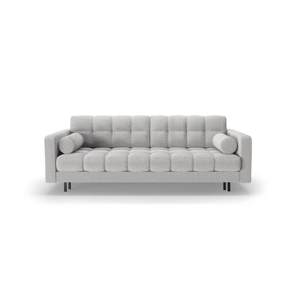 Šviesiai pilkos spalvos iš boucle sulankstoma/su sandėliavimo vieta sofa 222 cm Bali – Cosmopolitan Design