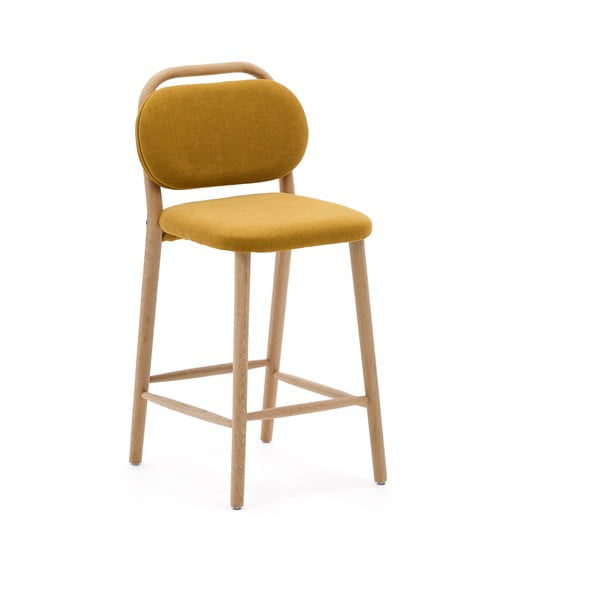 Garstyčių spalvos baro taburetė (sėdynės aukštis 66 cm) Helda – Kave Home