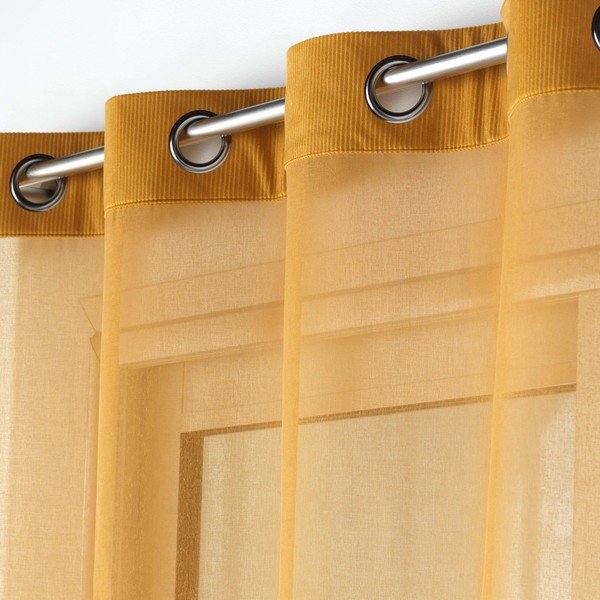 Permatoma užuolaida geltonos spalvos 140x240 cm Casual – douceur d'intérieur-image-1