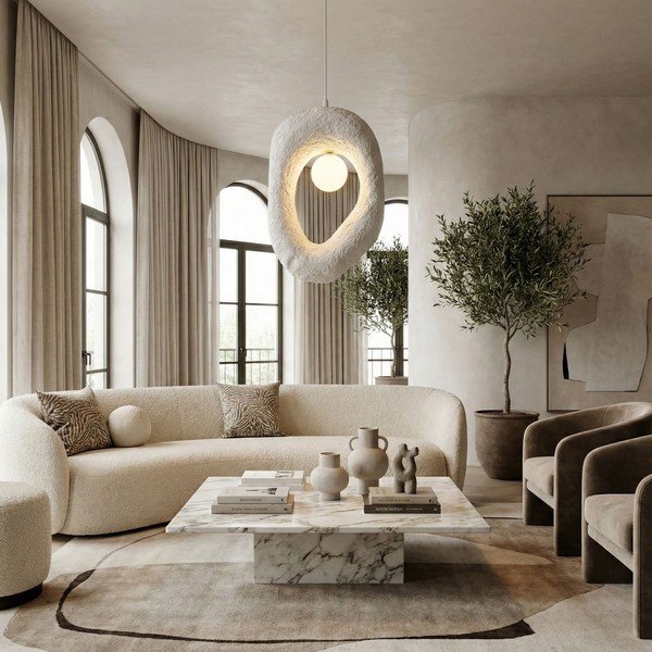 Baltos spalvos iš metalo kabantis šviestuvas Lore – Opviq lights-image-2