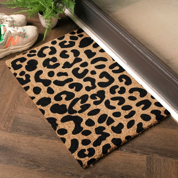 Iš kokoso pluošto grindų kilimėlis 40x60 cm Leopard – Artsy Doormats-image-1