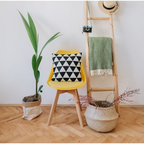 2 geltonų kėdžių su bukmedžio kojomis rinkinys Bonami Essentials Retro-image-1