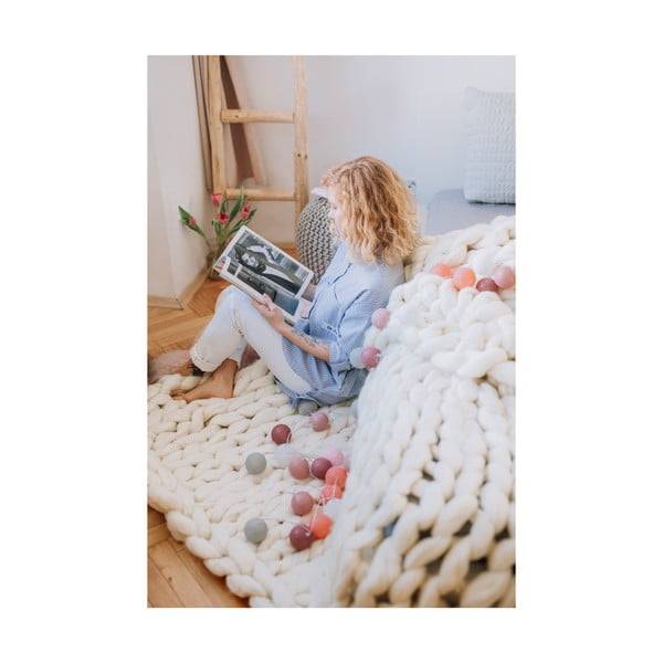 Oranžinės ir rožinės spalvos LED lempučių girlianda LUKKA, 30 lempučių-image-4