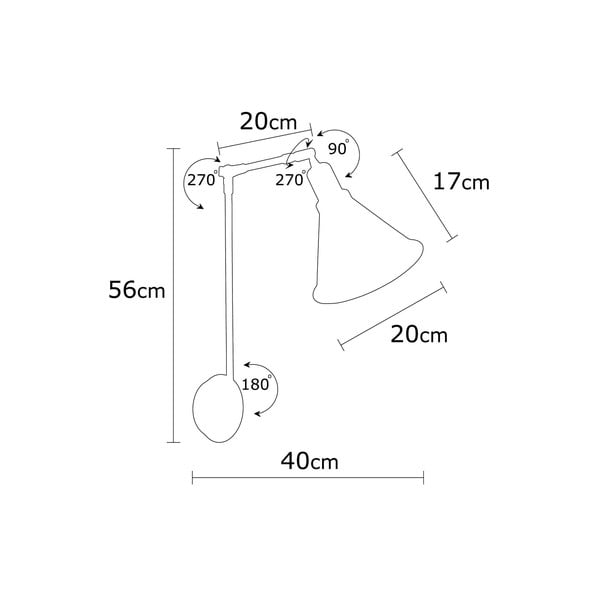 Juodos spalvos sieninė lempa ø 20 cm Chicago – Opviq lights-image-4