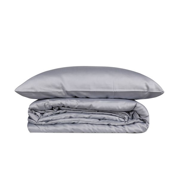 Pilkos spalvos iš satino medvilnės dvigulė/itin ilga patalynė 240x220 cm Elegant – Mijolnir