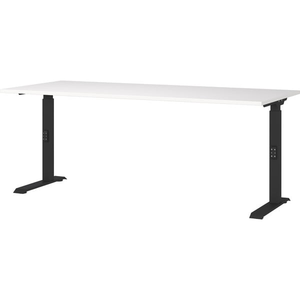 Reguliuojamas aukštis rašomasis stalas su baltu stalviršiu 80x180 cm Downey – Germania