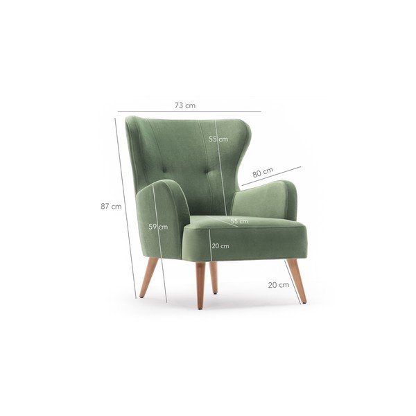 Žalias fotelis Balcab Home Jane-image-3