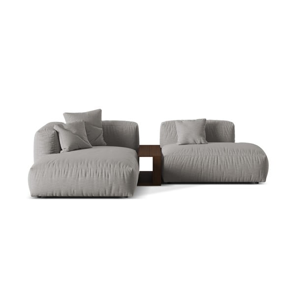 Modulinė kampinė sofa šviesiai pilkos spalvos (su kairiuoju kampu) Martina – Micadoni Home